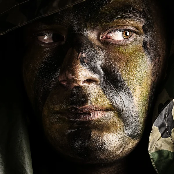 Cara de soldado — Fotografia de Stock