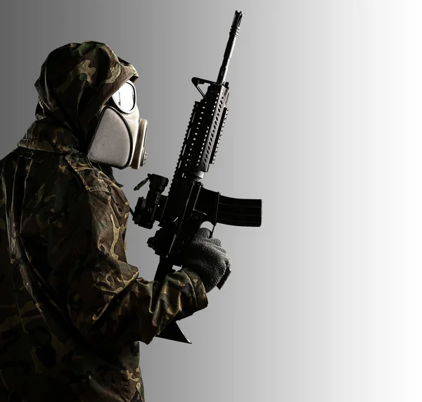 Ung soldat mask — Stockfoto