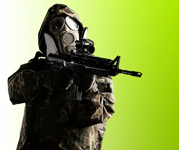Soldier with mask — Stock Photo, Image