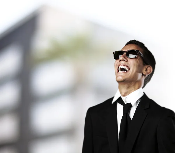 Üzleti a nevető ember — Stock Fotó
