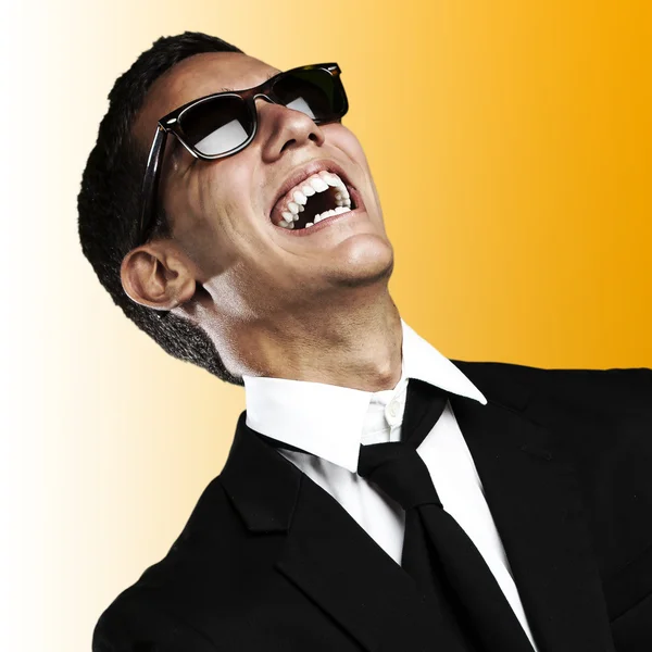 Business man laughing — Stock Photo, Image