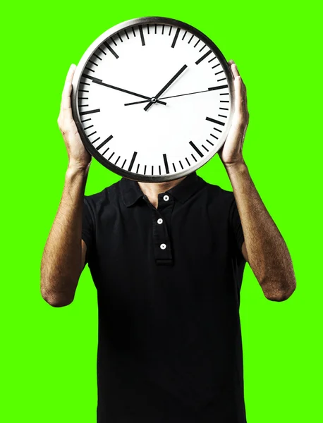Homme avec horloge — Photo