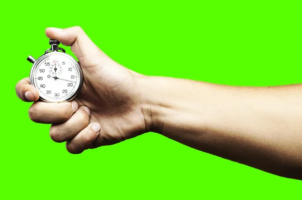 Kronometre düğmeye basmak — Stok fotoğraf