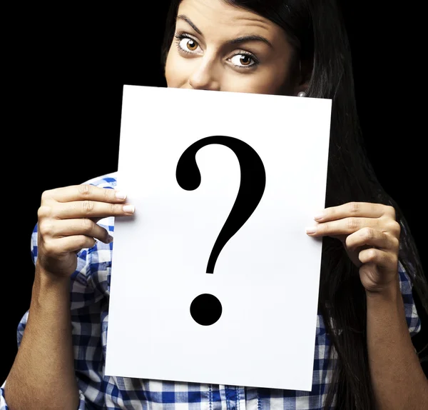 Young woman question — Stock Photo, Image