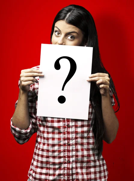 Young woman question — Stock Photo, Image
