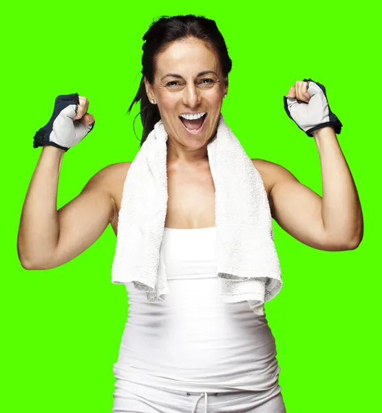Sporty woman gesturing good — Stock Photo, Image
