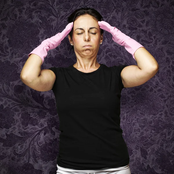 妇女头痛 — 图库照片