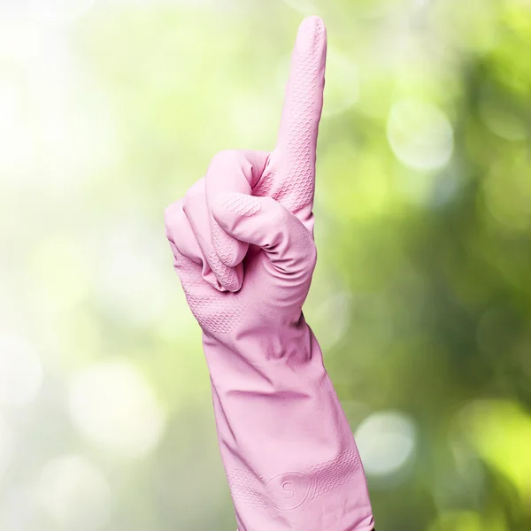 Ροζ καθαρισμού γάντια — Φωτογραφία Αρχείου