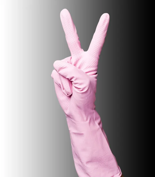 핑크 청소 장갑 — 스톡 사진