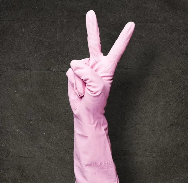 Roze schoonmaken handschoenen — Stockfoto