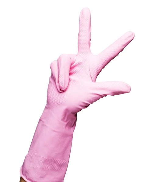 Lyserøde handsker - Stock-foto