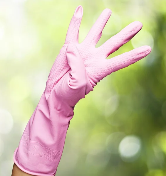 Розовые перчатки — стоковое фото