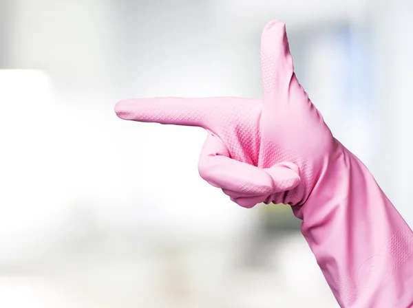 Pink rubber gloves — Stock Photo, Image