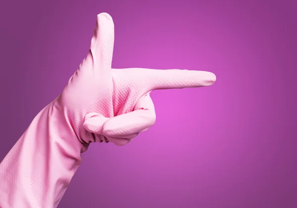 핑크 고무 장갑 — 스톡 사진