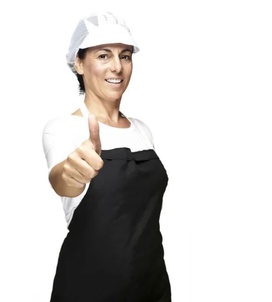 Koch mit Netzhut — Stockfoto