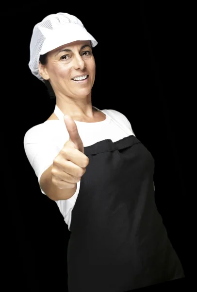 Koch mit Netzhut — Stockfoto