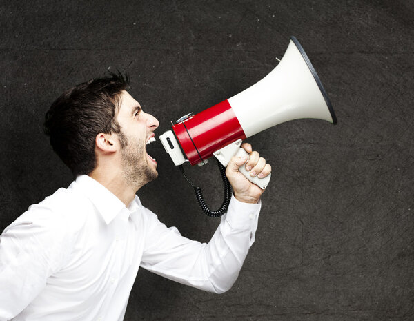 Young man shouting