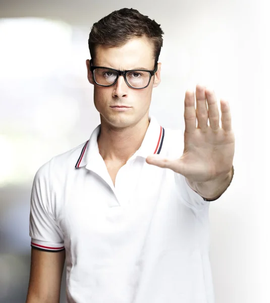 Young man stop — Stock Photo, Image