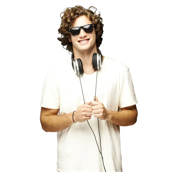 Hombre con auriculares — Foto de Stock