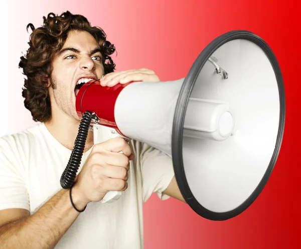 Young man shouting — Stock Photo, Image