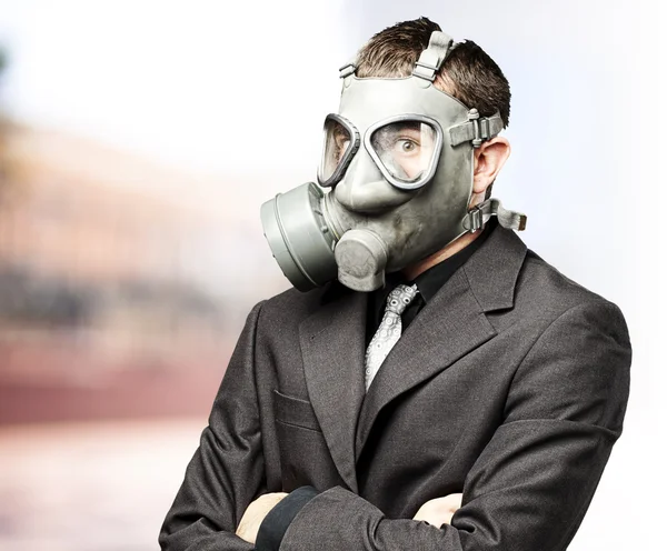 Business man with mask — Stock Photo, Image