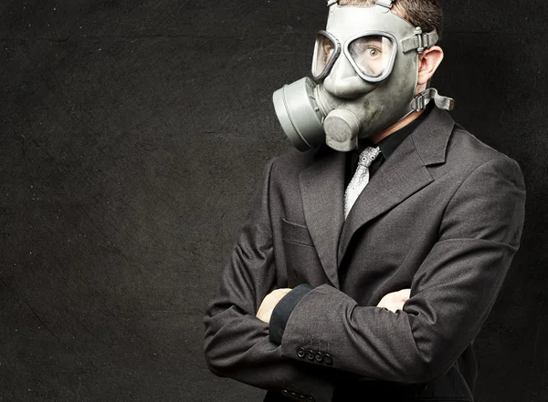 Homem de negócios com máscara — Fotografia de Stock