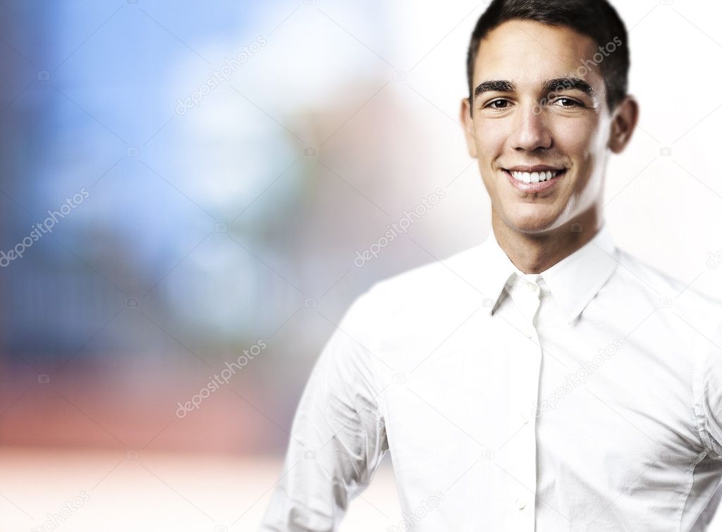 Young man smiling
