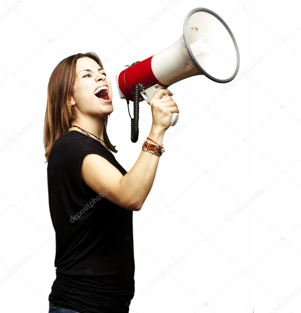 Girl with megaphone