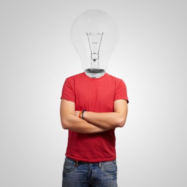 Man With Light Bulb Head clipart