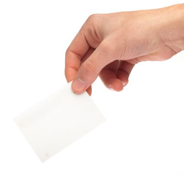 Hand holding a card clipart