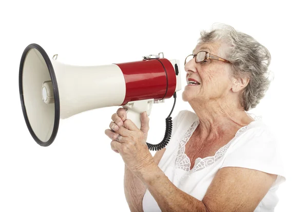 Äldre kvinna skrika — Stockfoto