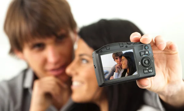Boyfriends taking photo — Stock Photo, Image