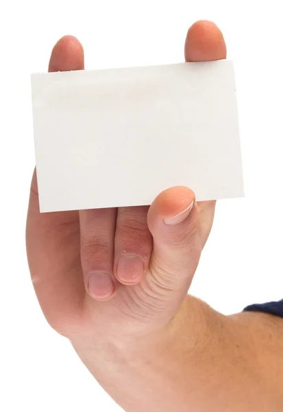 Mão segurando um cartão — Fotografia de Stock