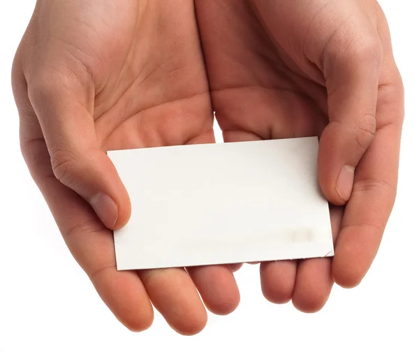 Mão mostrando um cartão — Fotografia de Stock