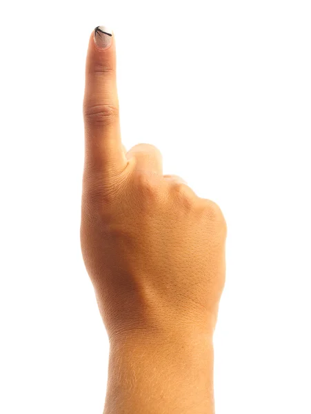 Hand-symbool een — Stockfoto
