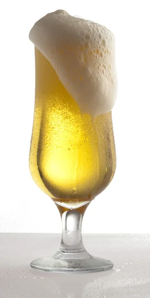 Beer on glass — Stock Photo, Image
