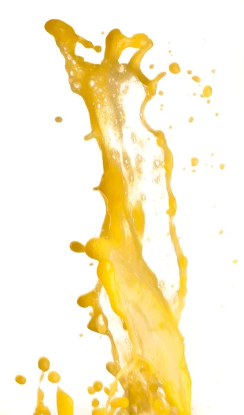 Orange juice splashing on a white background — Stock Photo, Image