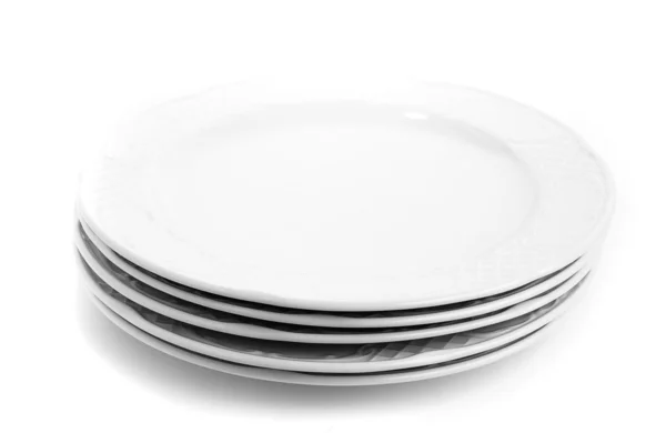 Fehér tányérok — Stock Fotó