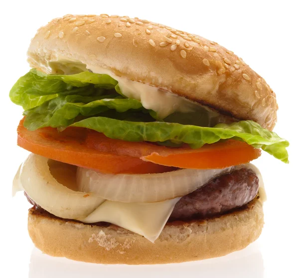 Полный гамбургер — стоковое фото