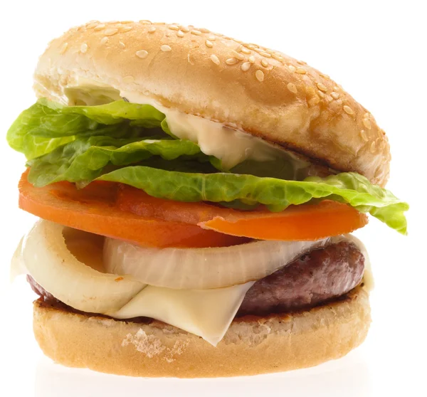 Полный гамбургер — стоковое фото