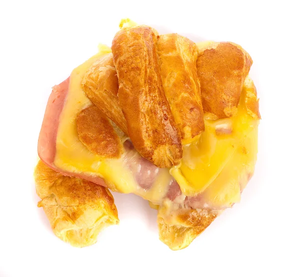 Croissant mit Schinken und Käse — Stockfoto