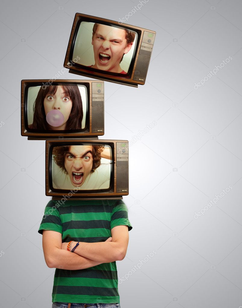 Television Head Man Portrait