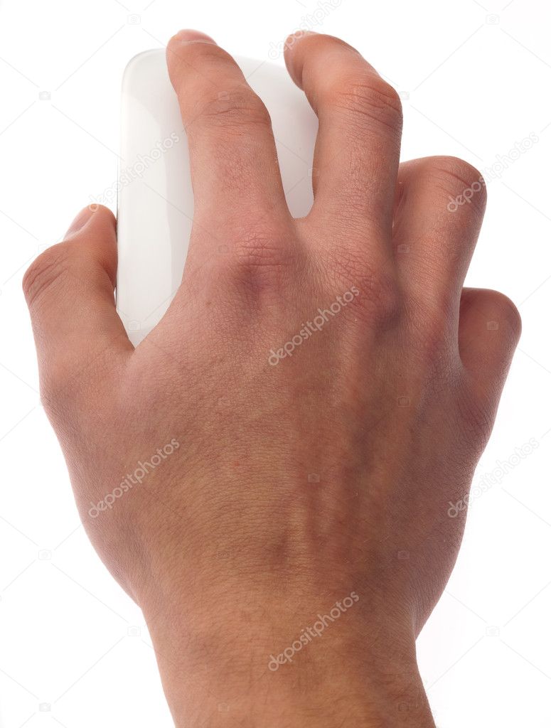 Hand clicking a mouse