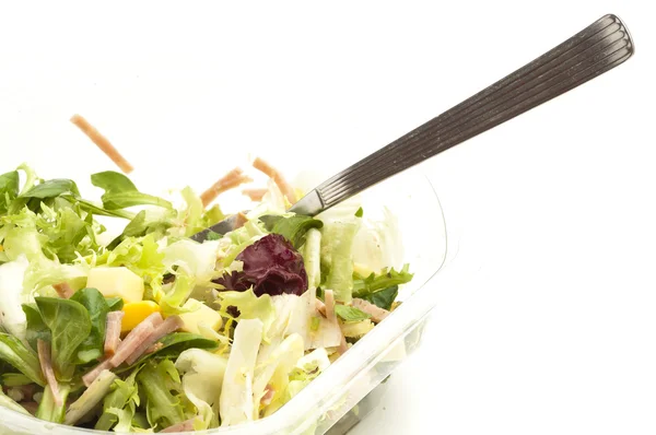 Garfo e salada — Fotografia de Stock