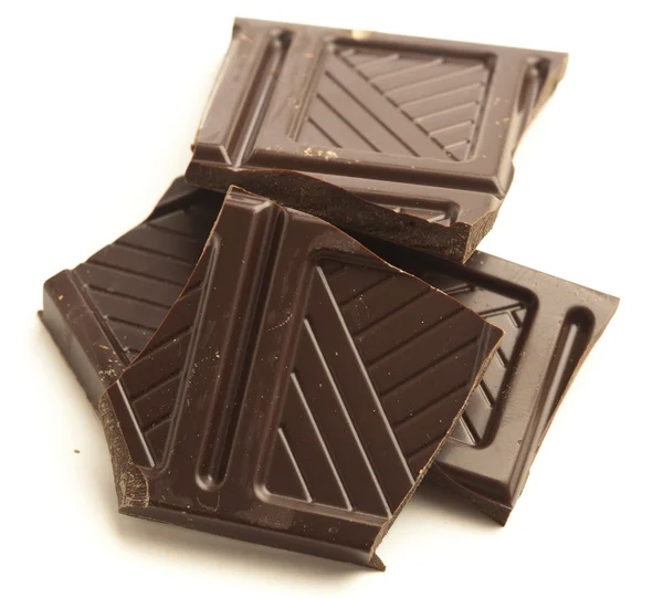 Темний шоколад штук — стокове фото
