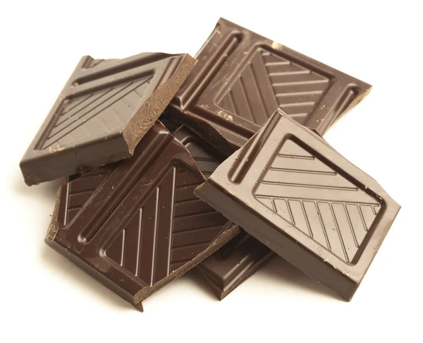 Dunkle Schokoladenstücke — Stockfoto