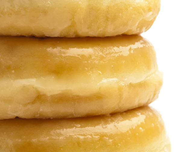 Sugar doughnuts extreme closeup on white background — Stock Photo, Image