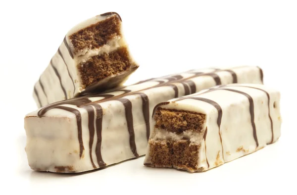 White chocolate snacks isolated on a white background — Stock Photo, Image