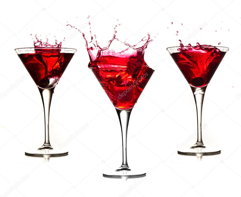 Red cocktail splash