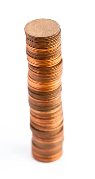 Euro cent stapel — Stockfoto
